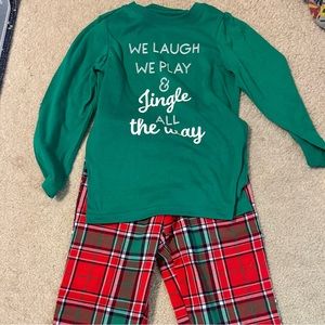 Jammies for your Families Boys Kids Size 6 longsleeve shirt & plaid flannel pant